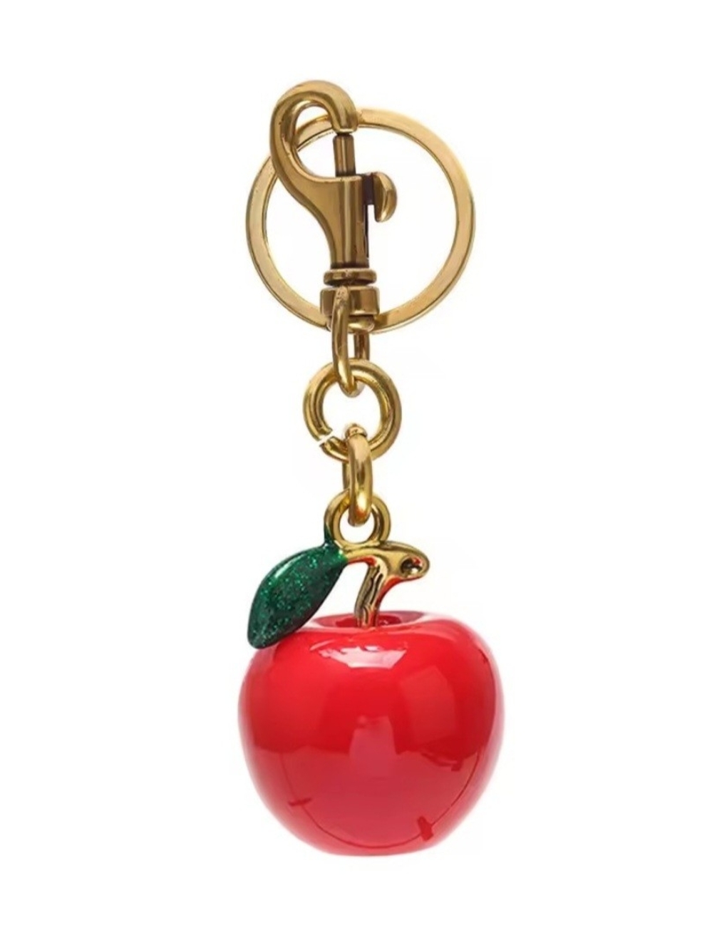 Bright Red Apple Keychain Bag Charm